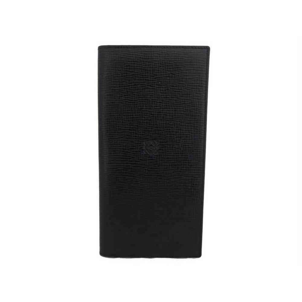 Loewe Bi fold Long Wallet Anagram Black Leather